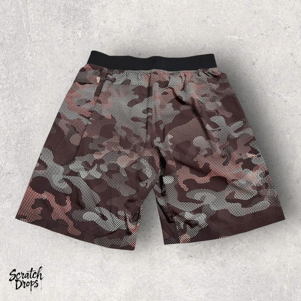 Mens Activewear Shorts Size Large Camouflage Print Gym Workout Casual Wear Comfy